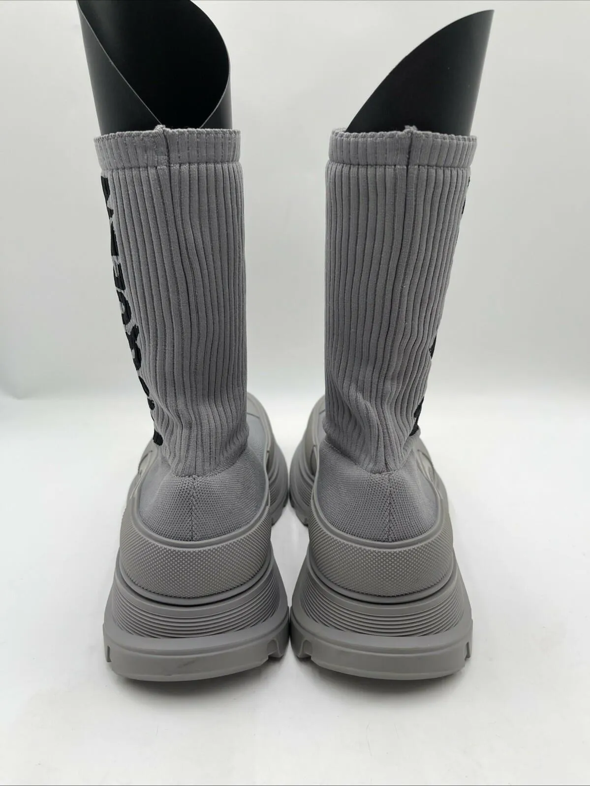Women’s Alexander McQueen Sock Boots Light Grey Size 43 - Very Good