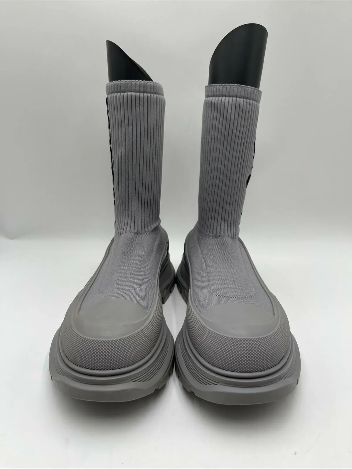 Women’s Alexander McQueen Sock Boots Light Grey Size 43 - Very Good