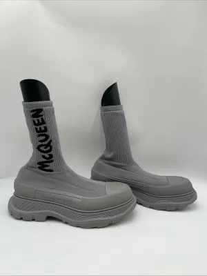 Women’s Alexander McQueen Sock Boots Light Grey Size 43 - Very Good