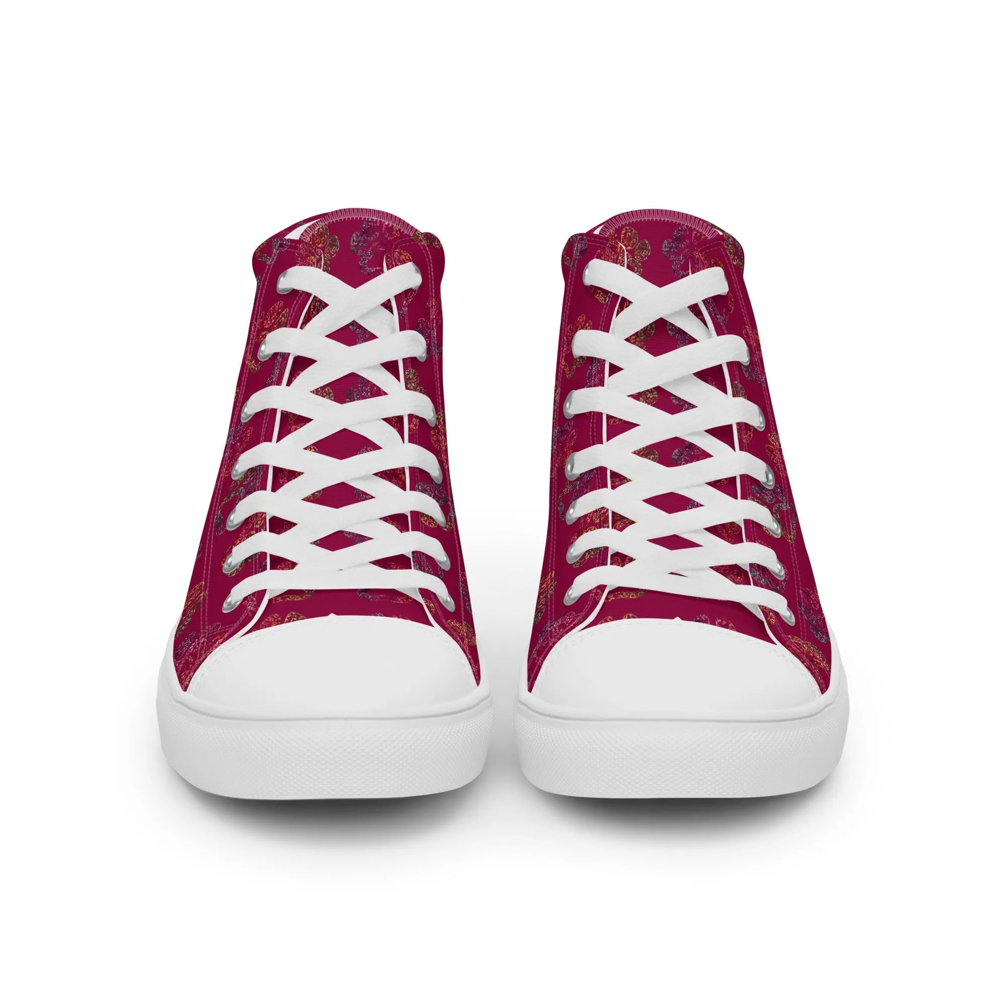 Women's Burgundy Paw Prints Sneakers