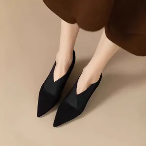 Women's French Style Wine Red V Cut Women's Shoes