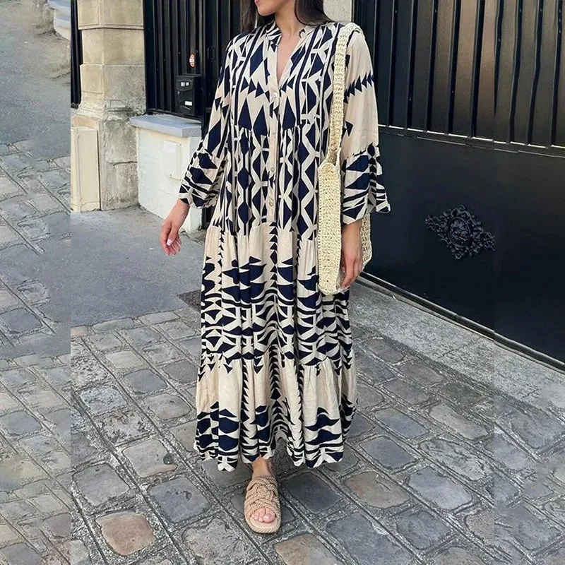 Women’s Long Sleeve Print Dress