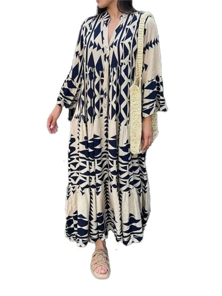 Women’s Long Sleeve Print Dress