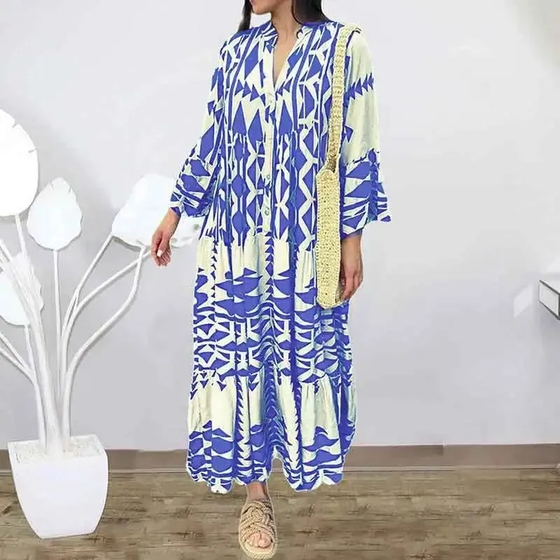 Women’s Long Sleeve Print Dress