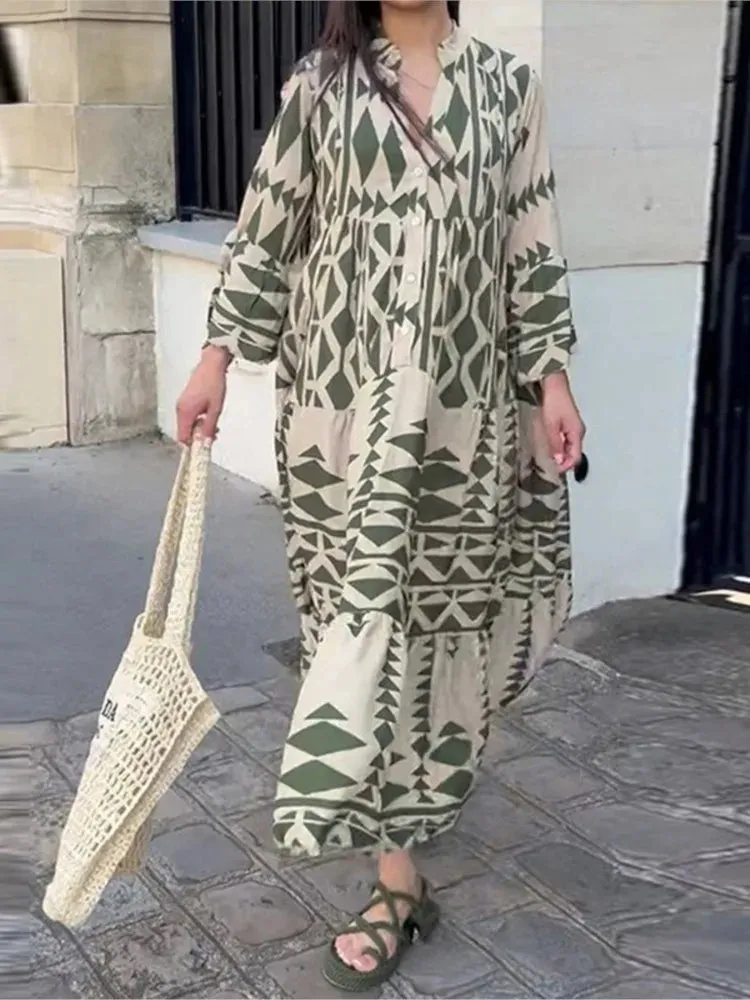 Women’s Long Sleeve Print Dress