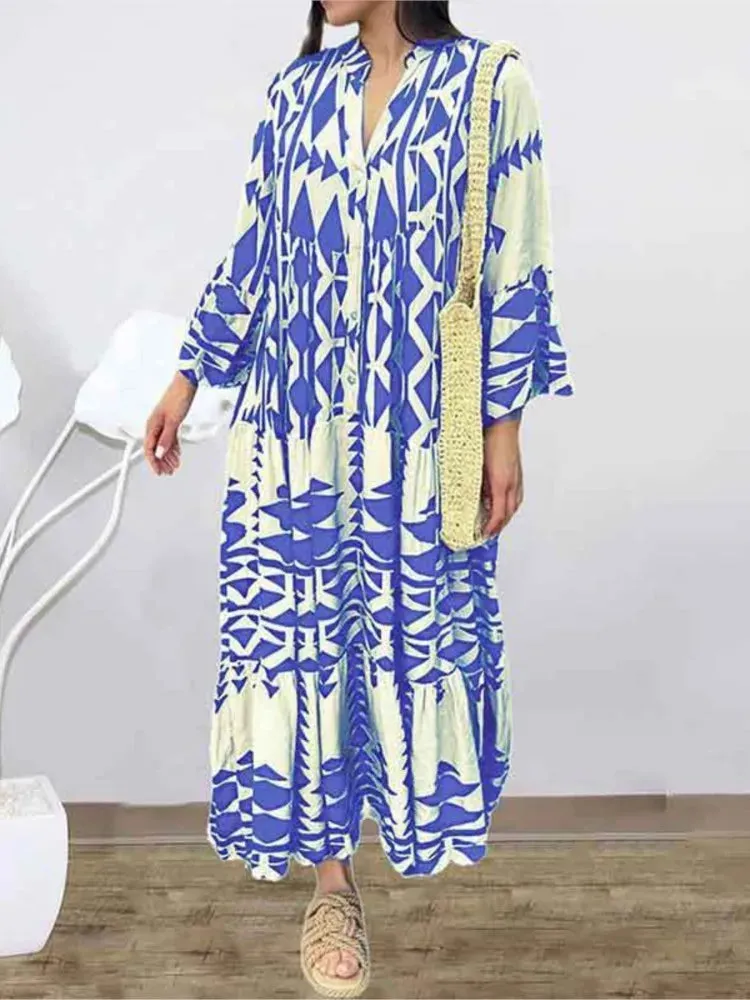 Women’s Long Sleeve Print Dress