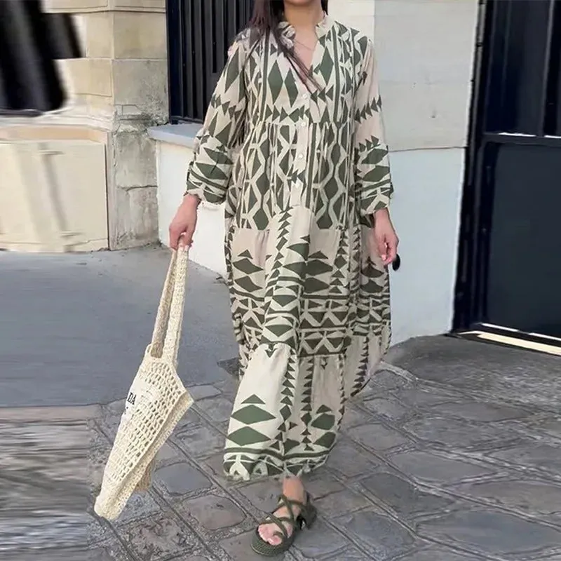 Women’s Long Sleeve Print Dress