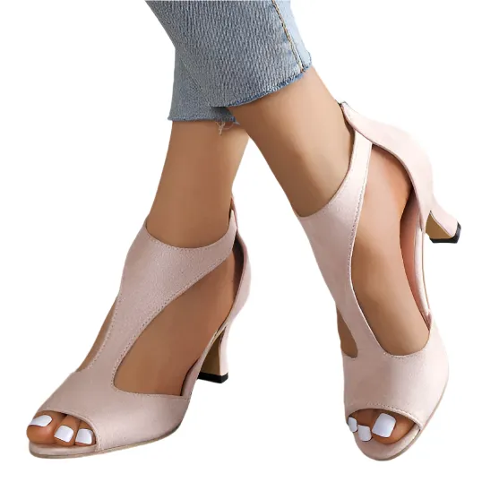 Women's - Open Toe Heels - Stylish and Comfortable Footwear - Perfect for Spring and Summer Fashion - Versatile & Chic