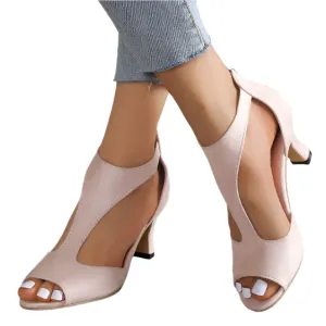 Women's - Open Toe Heels - Stylish and Comfortable Footwear - Perfect for Spring and Summer Fashion - Versatile & Chic