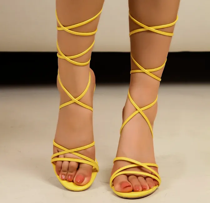 Women's - String High Heels - Elegant Design - Comfortable Fit - Fashionable Footwear for Any Occasion