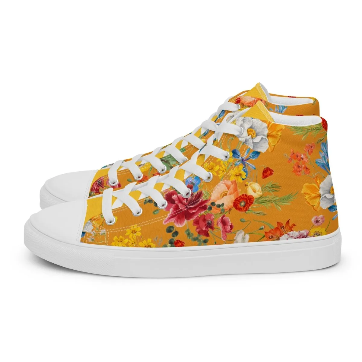 Women's Yellow Floral Sneakers