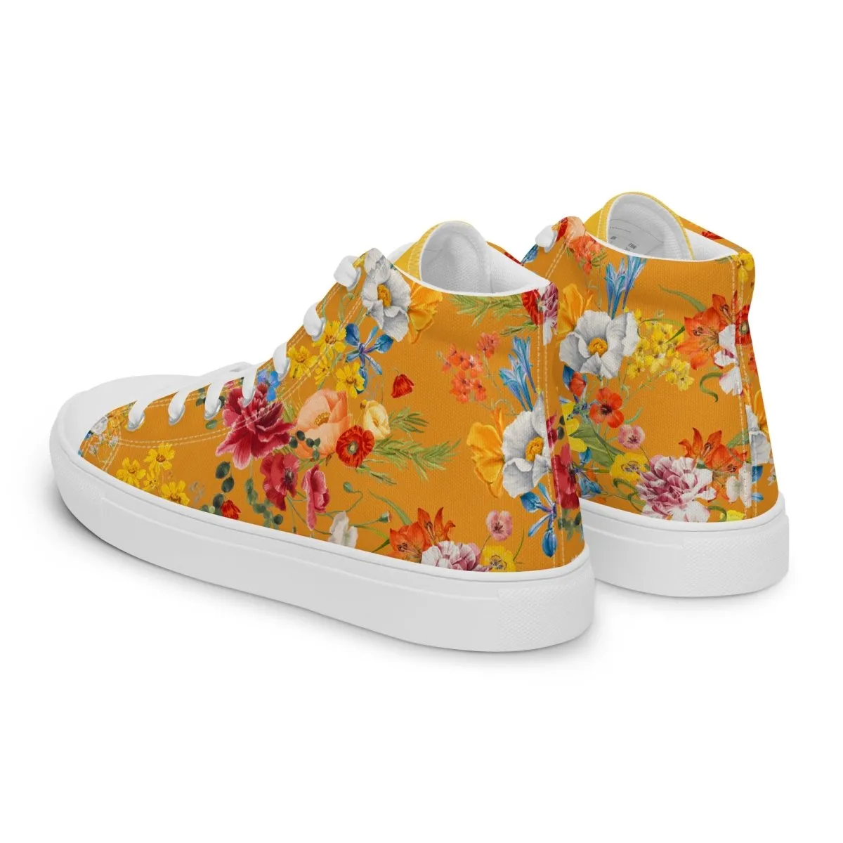 Women's Yellow Floral Sneakers