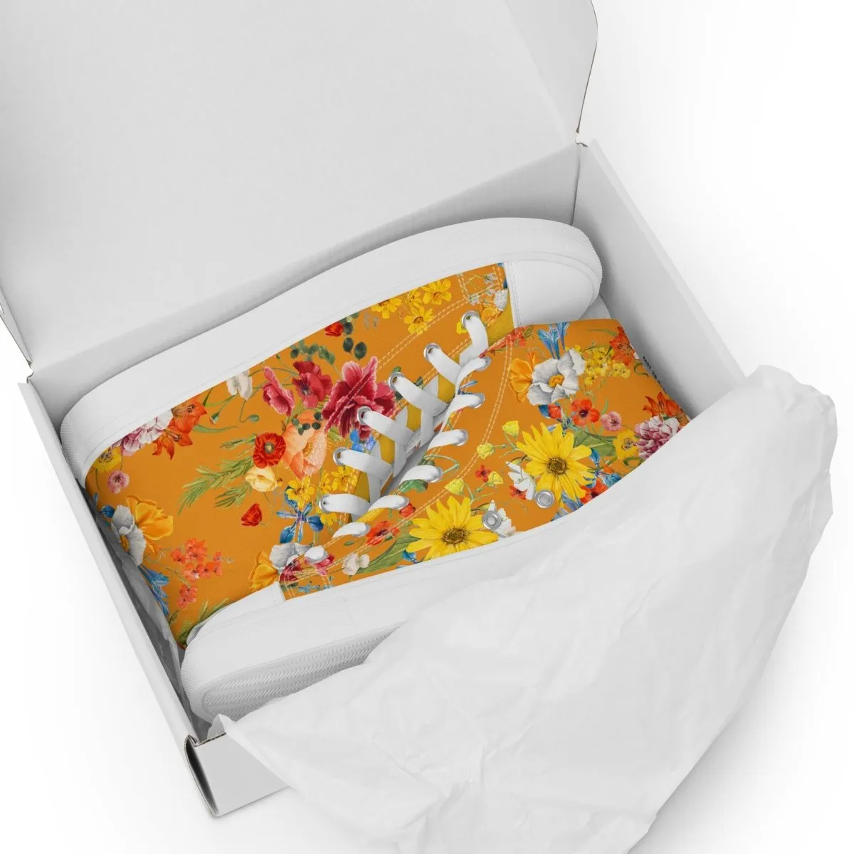 Women's Yellow Floral Sneakers