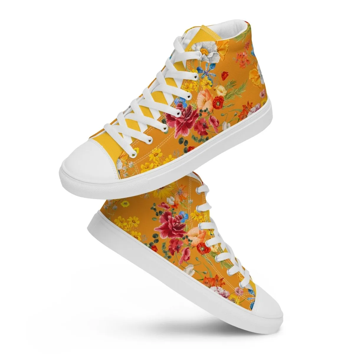 Women's Yellow Floral Sneakers