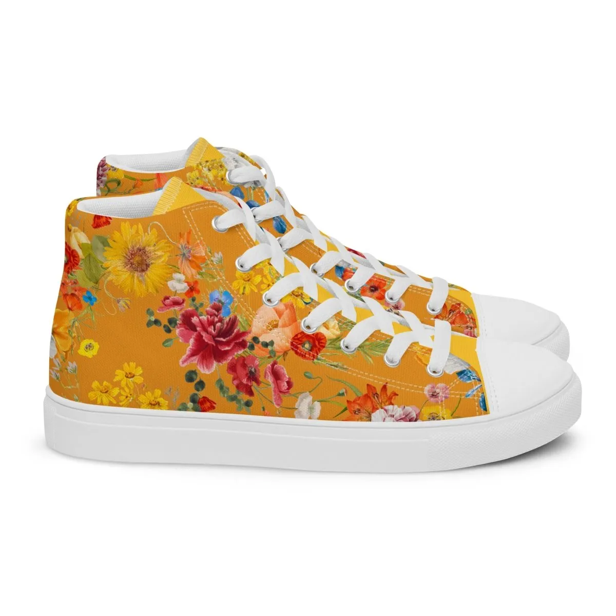 Women's Yellow Floral Sneakers