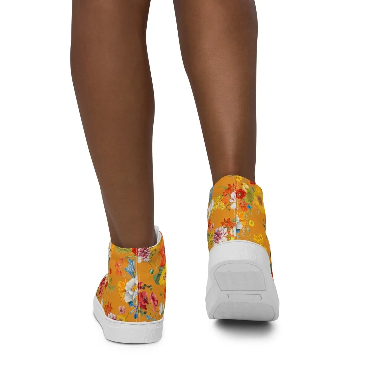 Women's Yellow Floral Sneakers