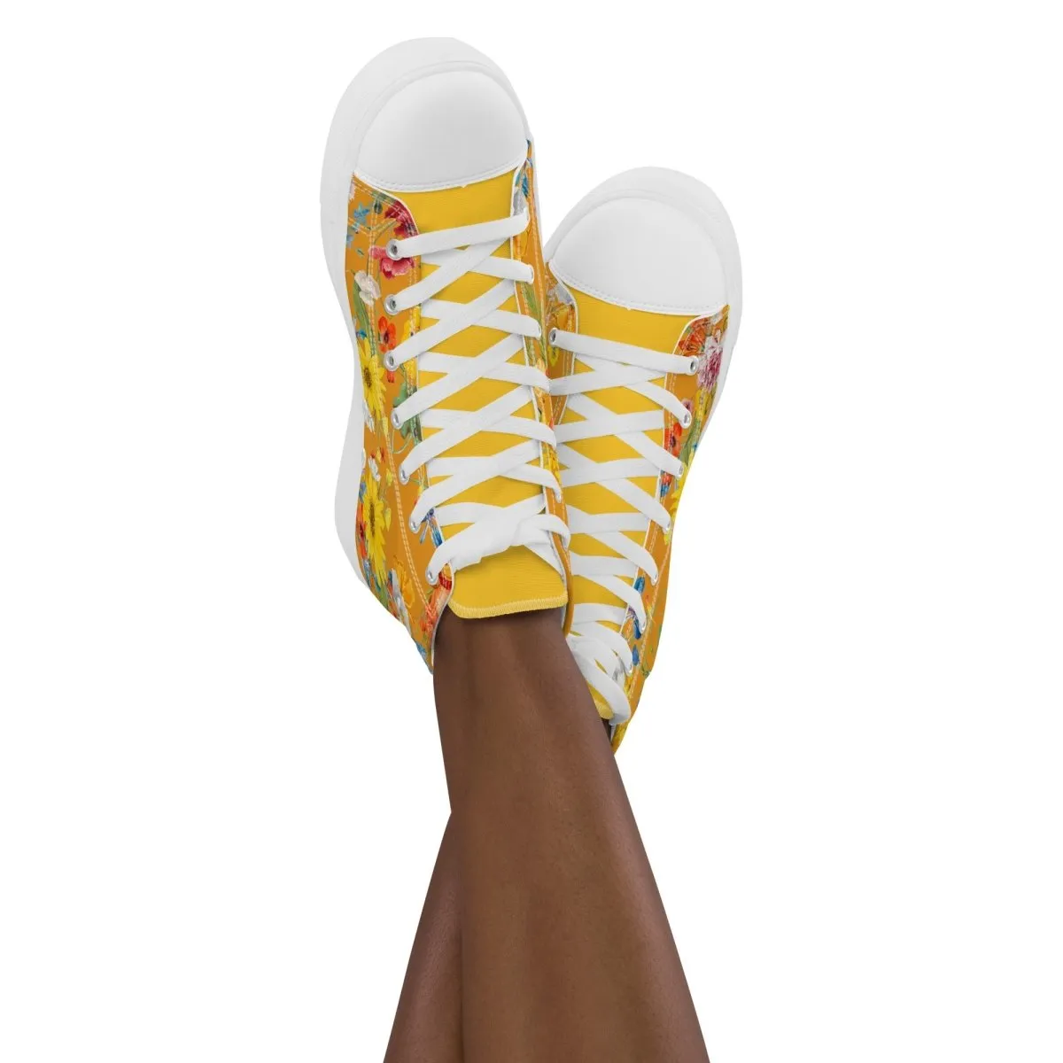 Women's Yellow Floral Sneakers
