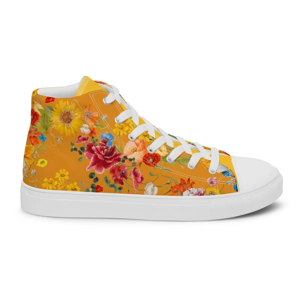 Women's Yellow Floral Sneakers