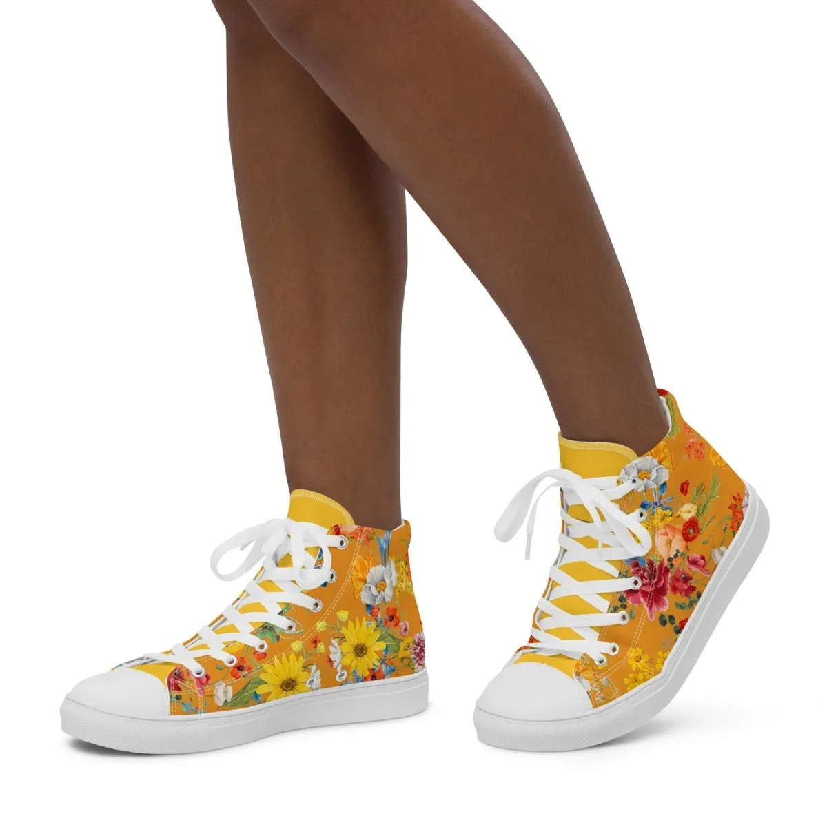 Women's Yellow Floral Sneakers