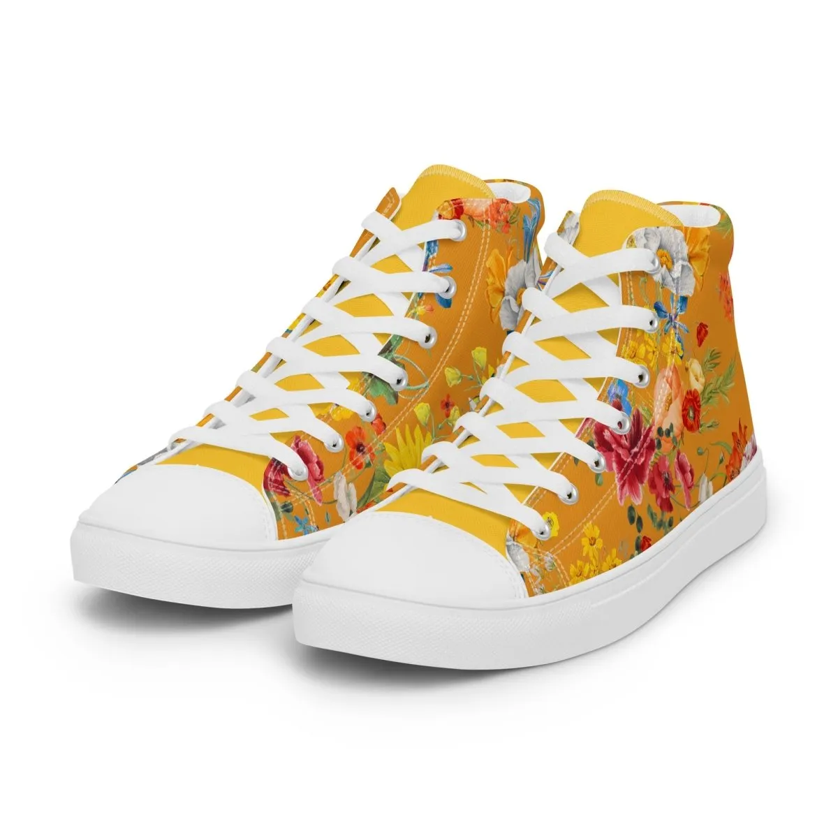 Women's Yellow Floral Sneakers