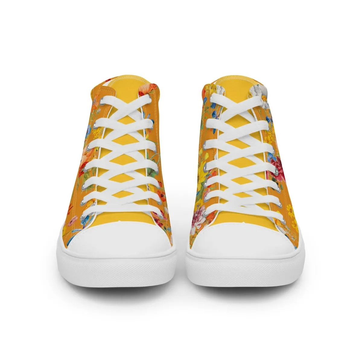 Women's Yellow Floral Sneakers