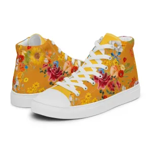 Women's Yellow Floral Sneakers
