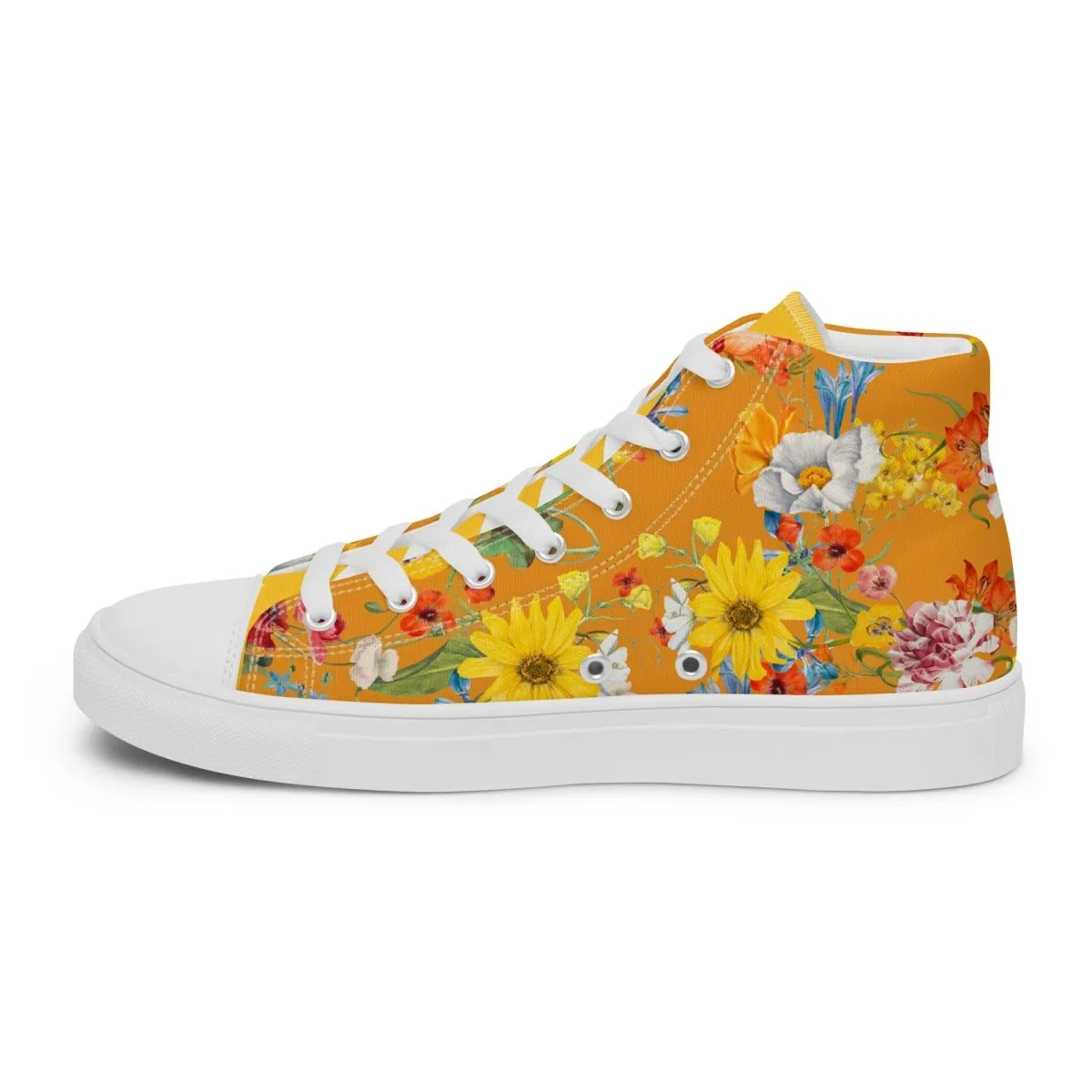 Women's Yellow Floral Sneakers
