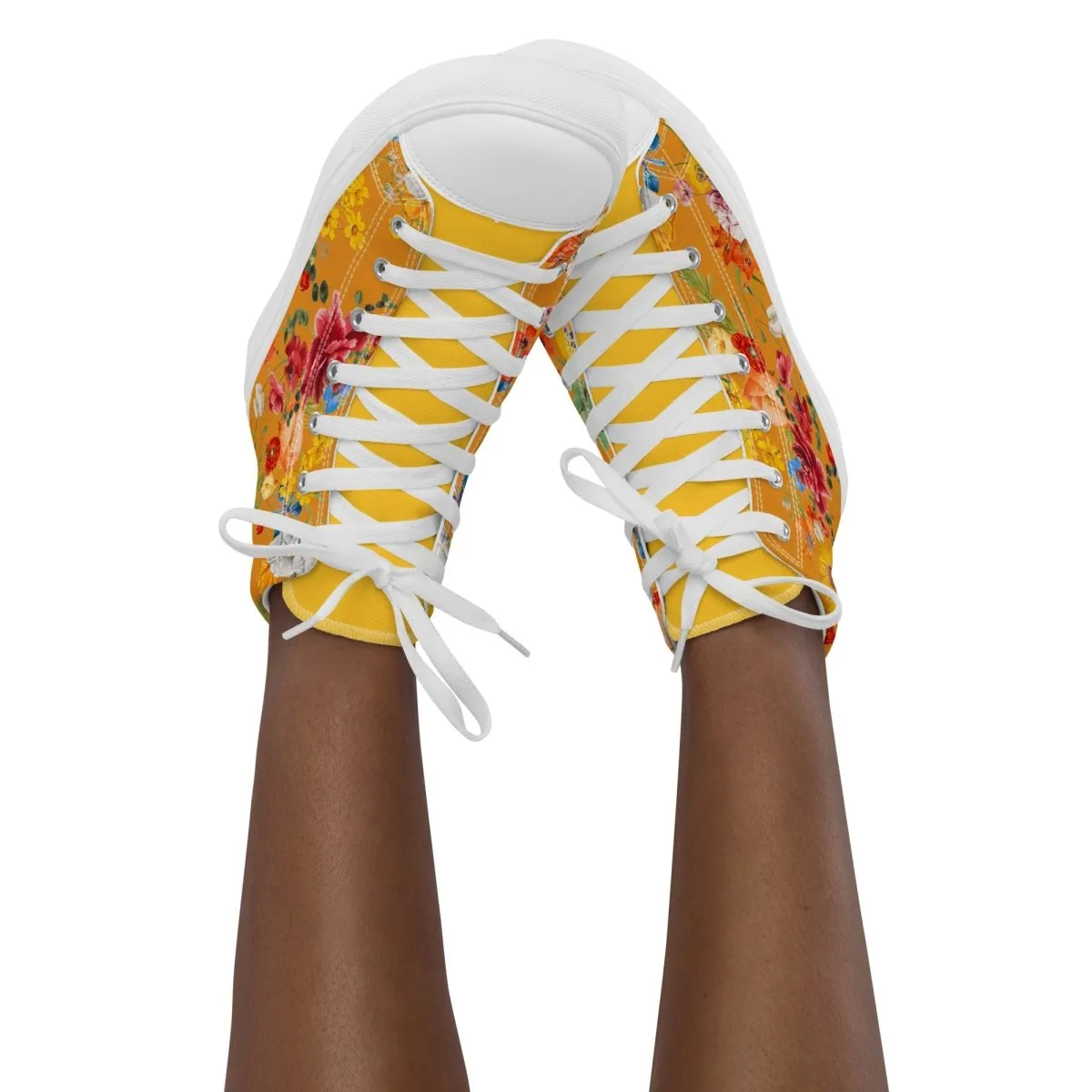 Women's Yellow Floral Sneakers