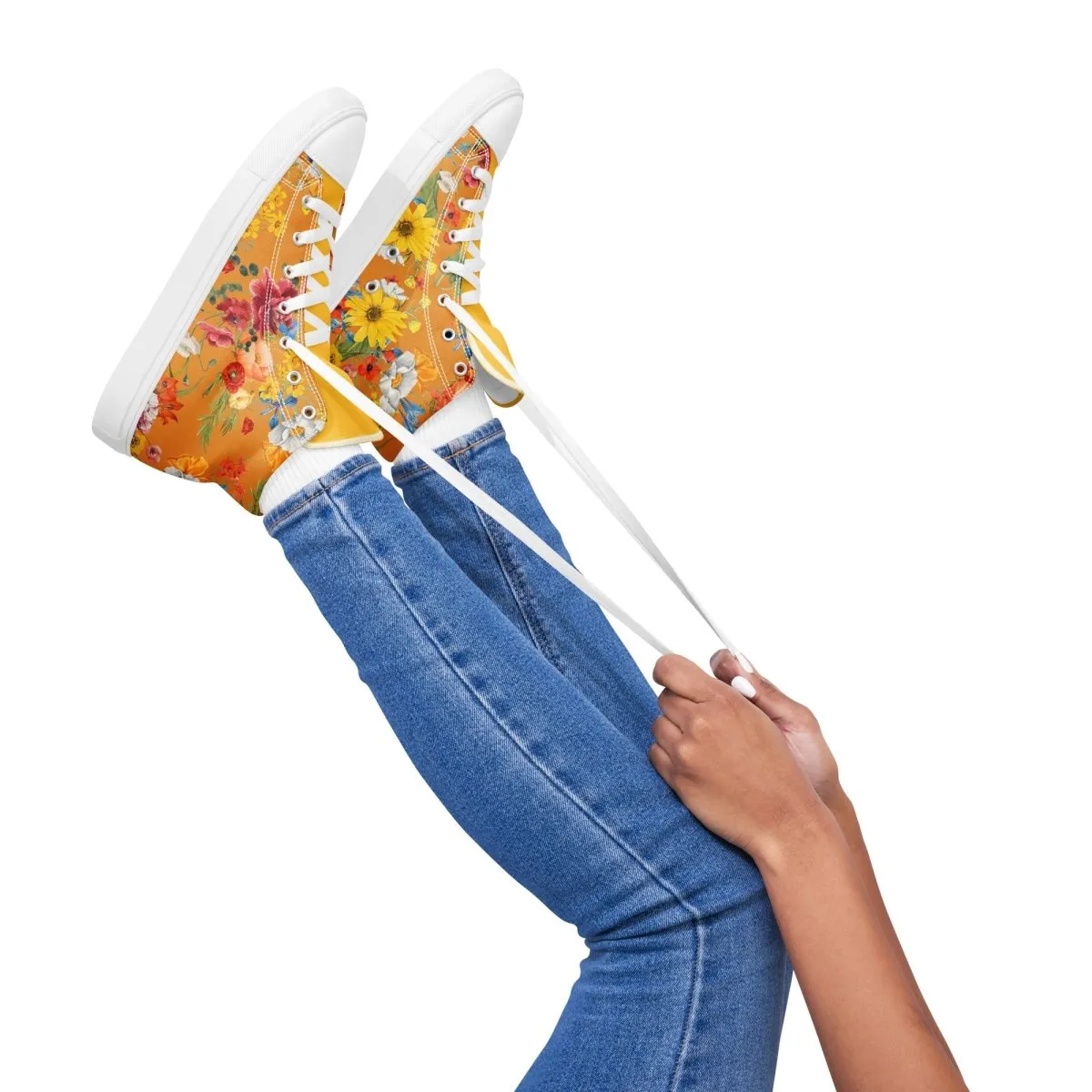 Women's Yellow Floral Sneakers
