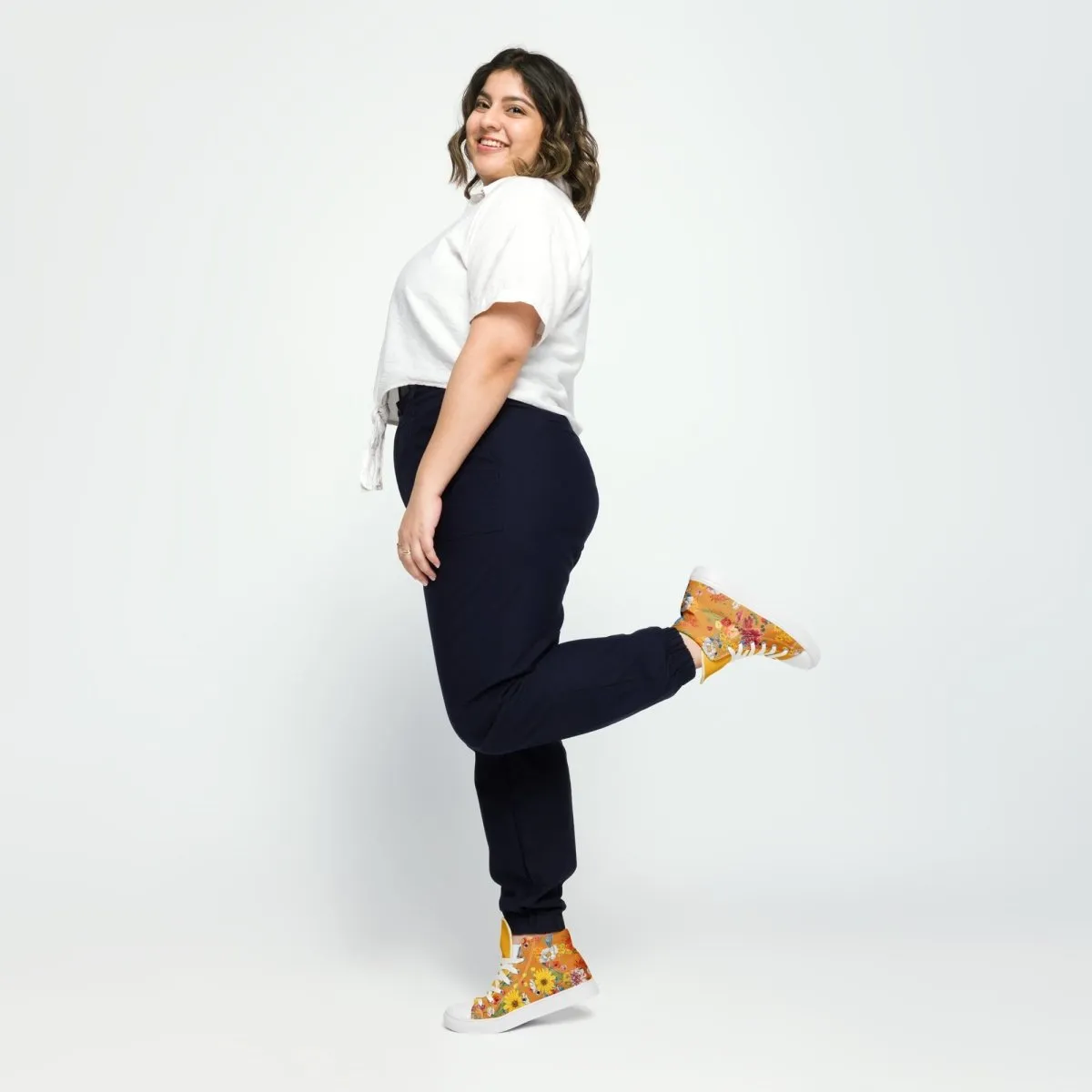 Women's Yellow Floral Sneakers