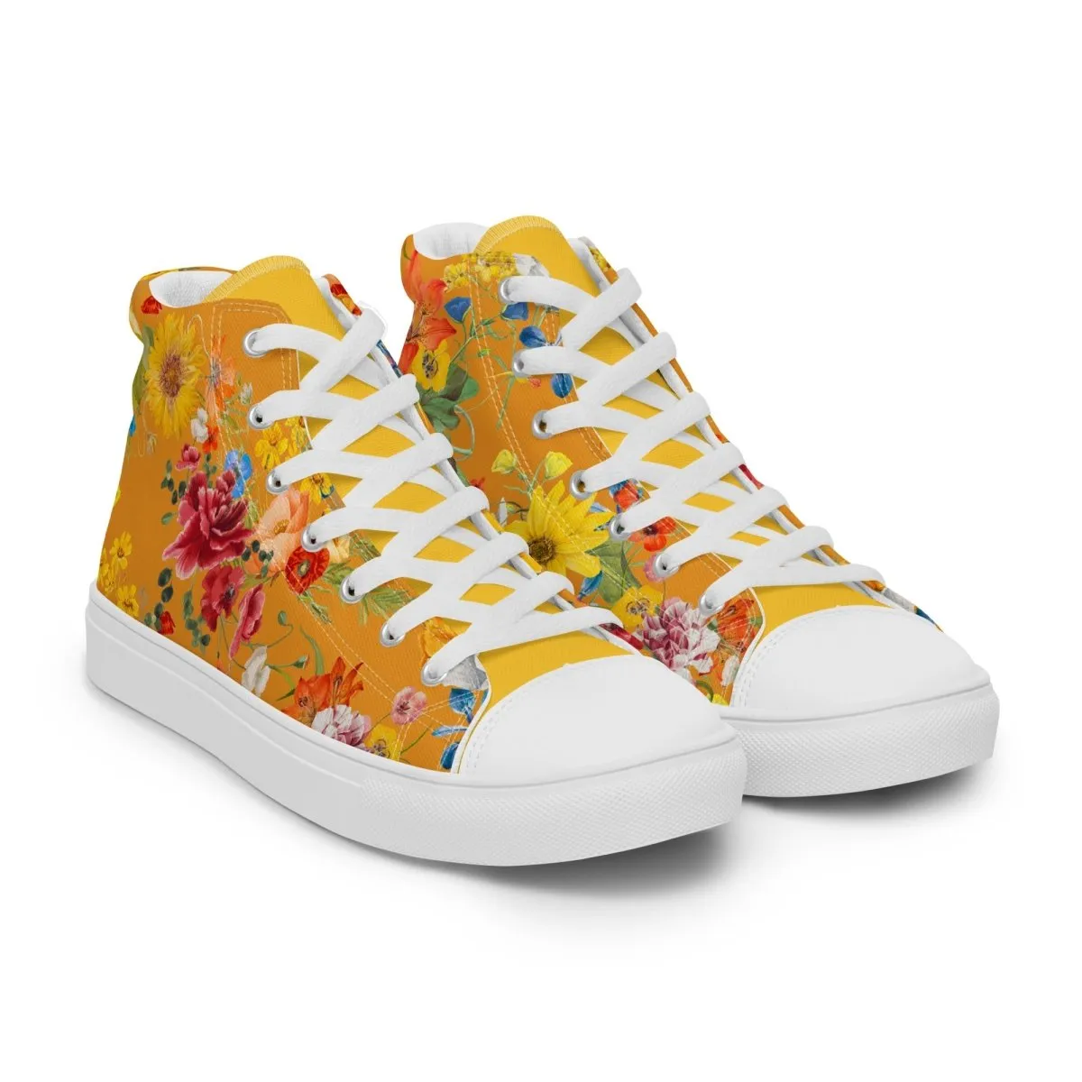 Women's Yellow Floral Sneakers