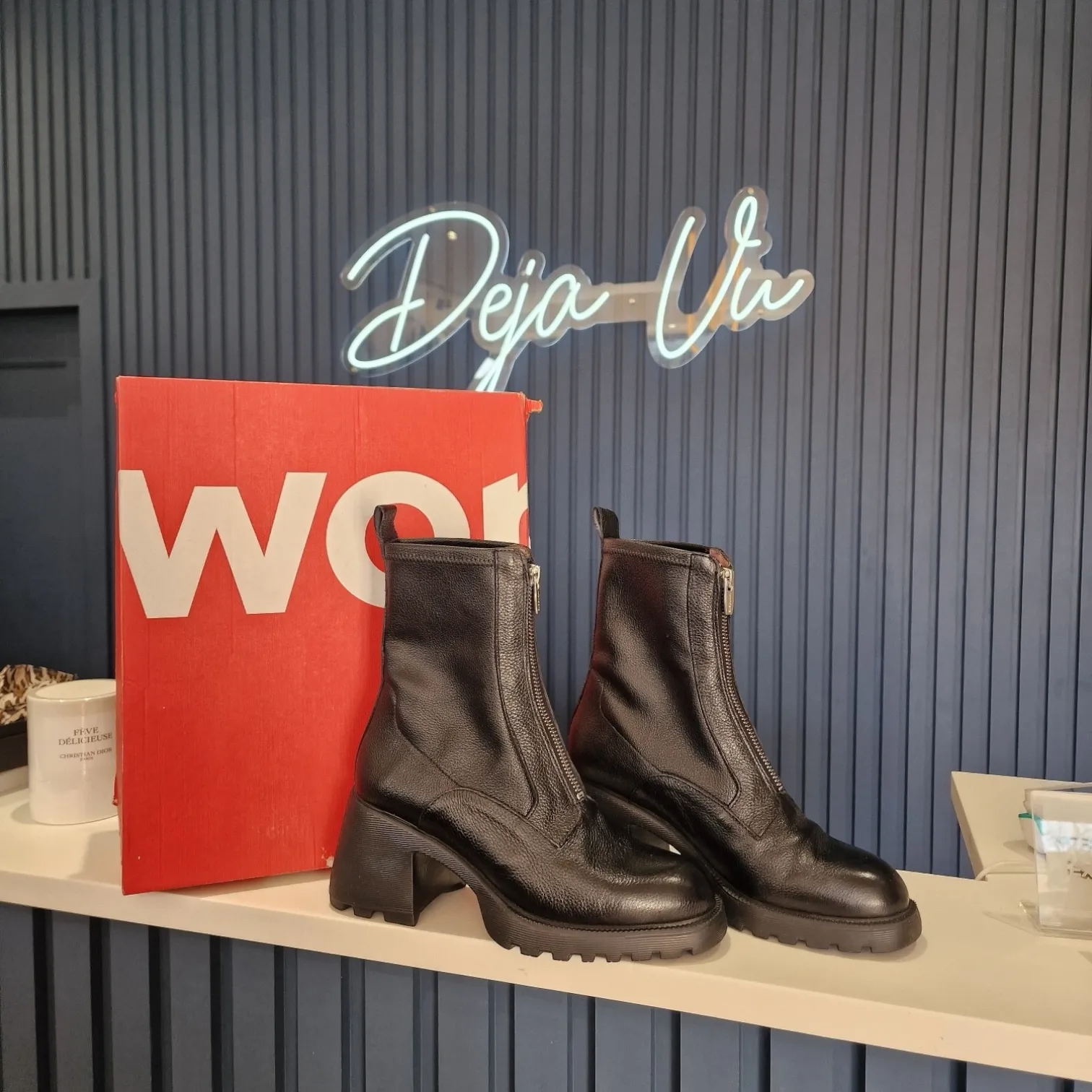 Wonder Black boots, size 5, new