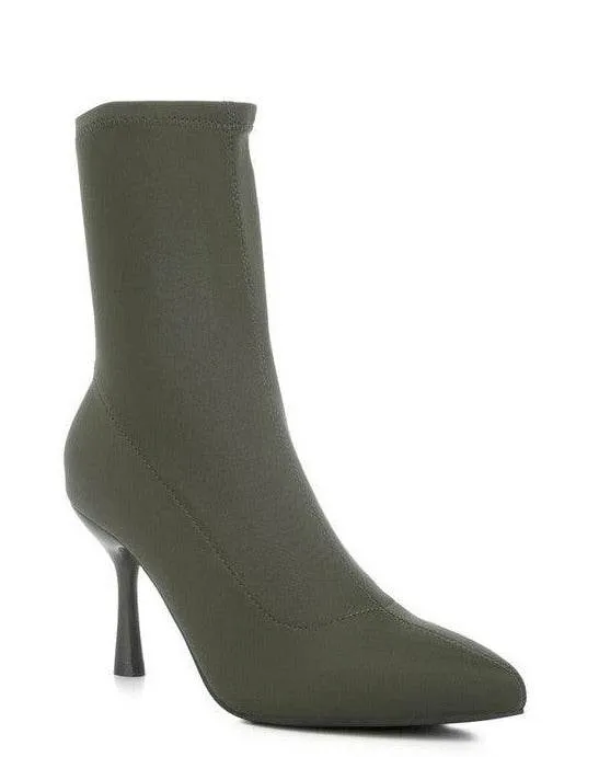 Zudio Solid Mid Heel Sock Boots